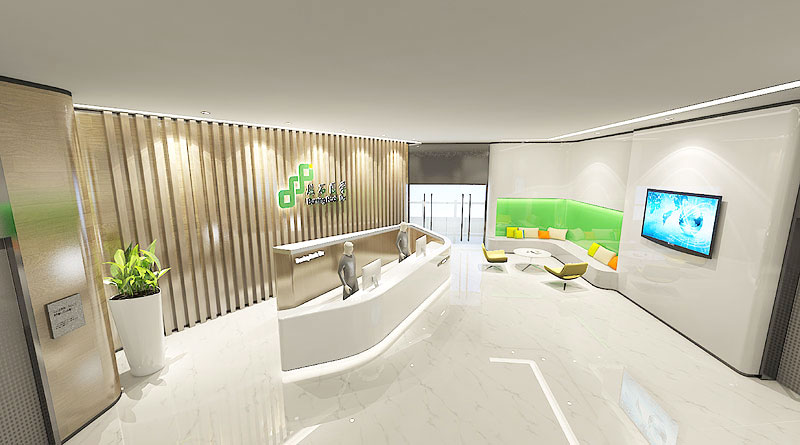 燃石生物科技公司辦公室設(shè)計(jì) 前臺(tái)方案效果圖2 燃石生物科技公司辦公室設(shè)計(jì) 前臺(tái)方案效果圖2